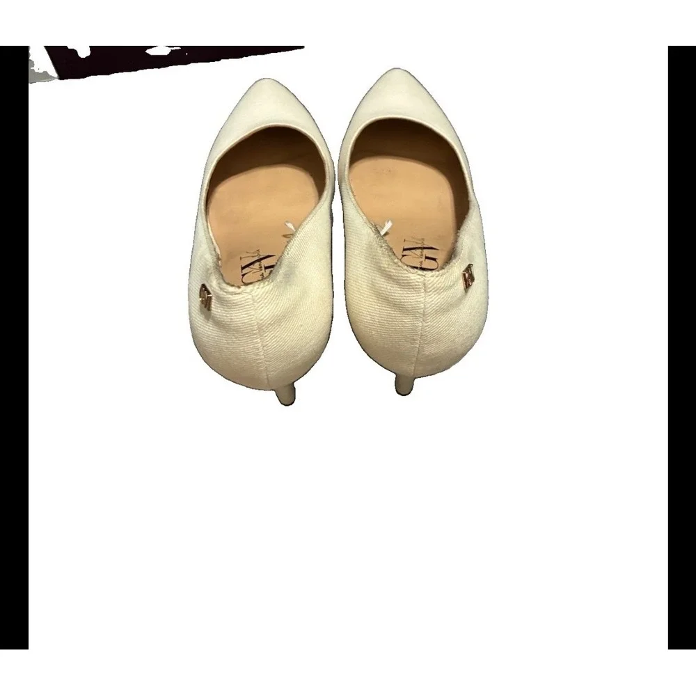 Gloria Vanderbilt Womens Pointed Toe Stiletto Pumps Natural Cream Size 8